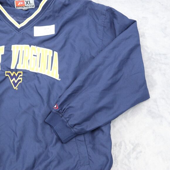 West Virginia Mountaineers Jacket Mens XL Blue Pro Player VNeck Pocket Pullover - Picture 10 of 16